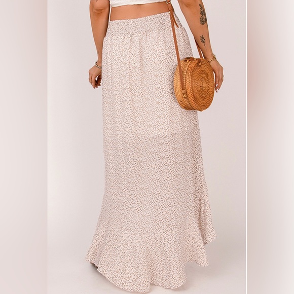 Boutique Brand Cheetah Print Button Down High Waist High Low Hem Maxi Skirt 💗 - Picture 8 of 16